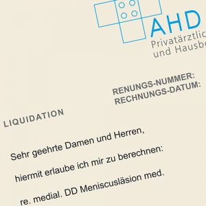 Billing
Every day from 05.00 to 22.00 - 7 days a week – whenever you need us! AHD emergency and house call services for private patients. For Munich and surrounding areas. For privately insured and self-paying clients. Phone 089 / 55 55 66